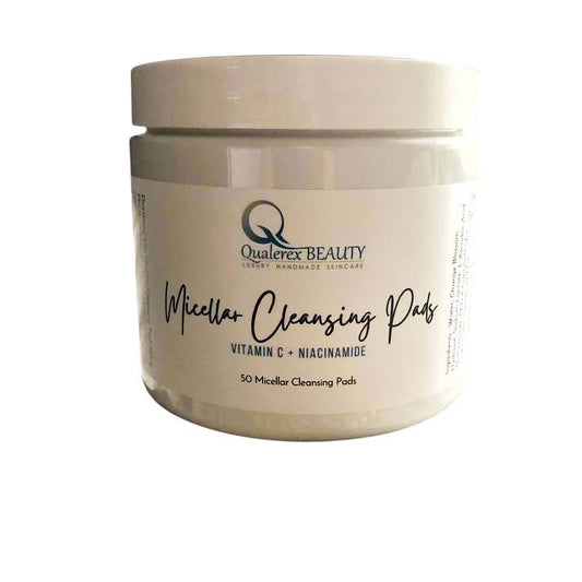 Qualerex Beauty Micellar Cleansing Pads with Vitamin C & Niacinamide • Convenient Presoaked Finger Pocket Pads