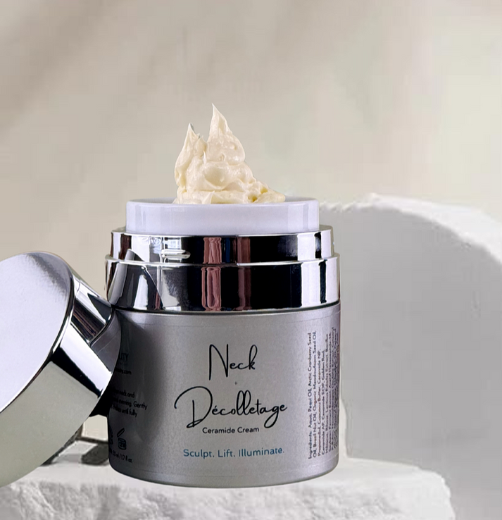 Qualerex Beauty Neck & Décolletage Ceramide Cream for Mature & Menopausal Skin – Firming, Nourishing Botanical Formula