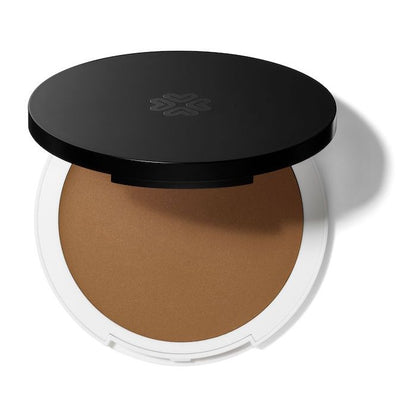 Lily Lolo Bamboo Cream Foundation: Deep tan with warm undertones. Vegan. Gluten Free. GMO Free. Cruelty Free.