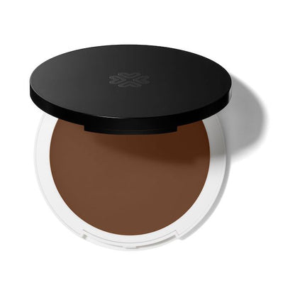 Lily Lolo Velvet Cream Foundation: Very deep with cool undertones. Vegan. Gluten Free. GMO Free. Cruelty Free.