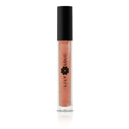 Lily Lolo Peachy Keen Lip Gloss (Sheer peach with shimmer highlights): Gluten Free. GMO Free. Cruelty Free.