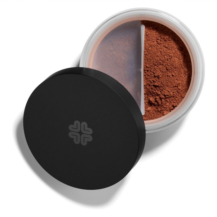 Lily Lolo Bonbon Mineral Foundation: A deep shade with neutral undertones. Vegan. Gluten Free. GMO Free. Cruelty Free.