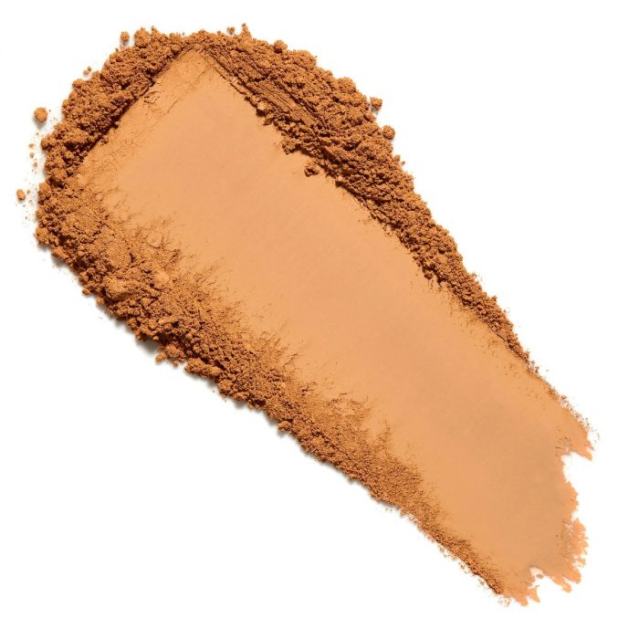 Lily Lolo Cinnamon Mineral Foundation: Vegan. Gluten Free. GMO Free. Cruelty Free.  A deep foundation shade with yellow undertones.