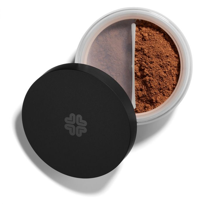 Lily Lolo Truffle Mineral Foundation: Vegan. Gluten Free. GMO Free. Cruelty Free.  A deep shade with warm undertones.